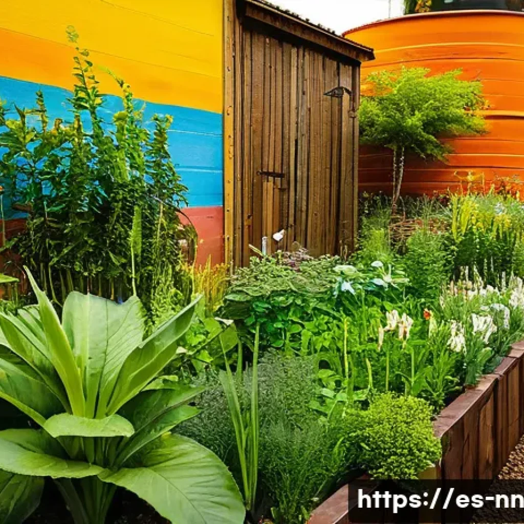 지역 정체성 강화를 위한 커뮤니티 가드닝 - A vibrant community garden in a Spanish urban neighborhood, transformed from an abandoned lot into a...