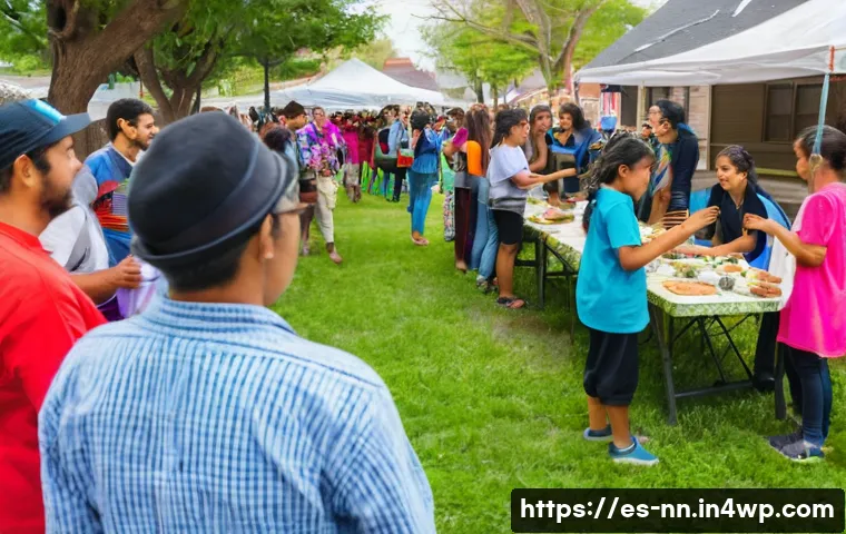 정체성 강화를 위한 시민 참여의 중요성 - A vibrant community event in a lively Spanish-speaking neighborhood, featuring diverse groups of peo...
